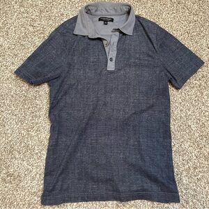 Banana Republic Blue and Gray Polo Shirt Classic Size Medium
